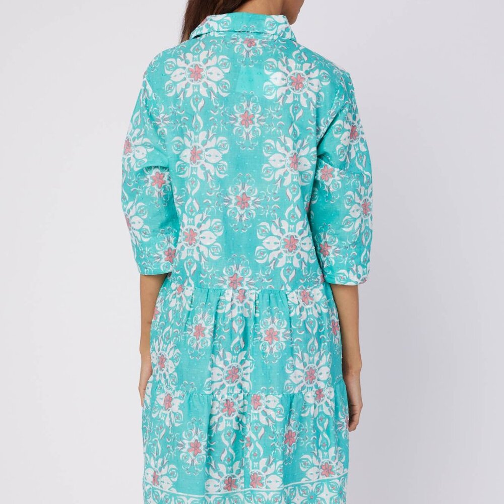 NWT MODA POSA Alcee Resort Shirt Dress Mediterranean Style Size Small - Picture 3 of 6